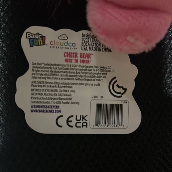 Pink Rainbow Care Bare Plushie - Picture 2 of 2